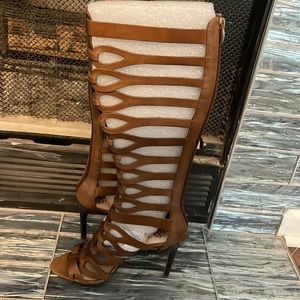Brown Vince Camuto Leather Sandal Boot